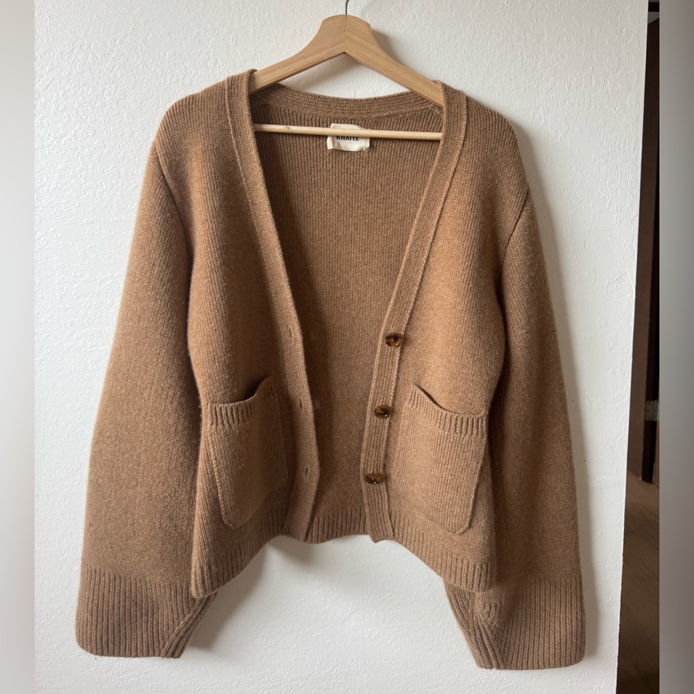 Khaite scarlet cardigan in camel size xs